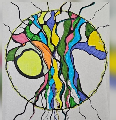 Colourful abstract painting